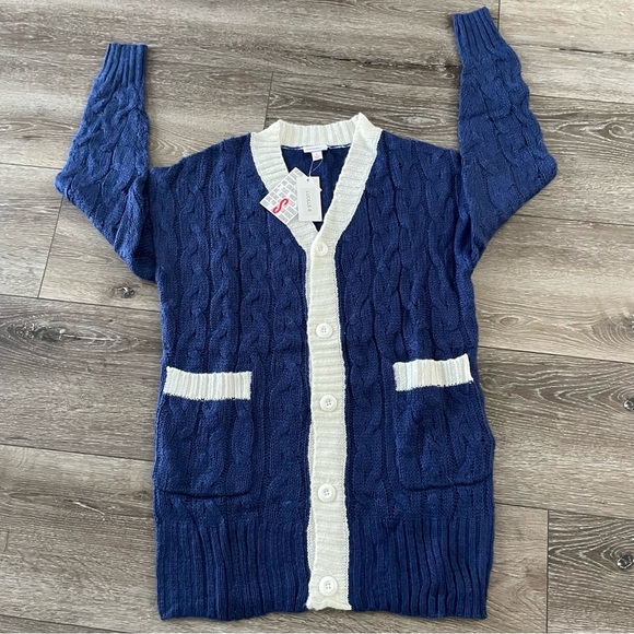 LuLaRoe Sweaters - LULAROE Lucille‎ loose-fit cardigan Navy Size Small